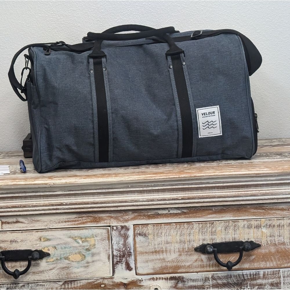 Velour Brand Large Water Resistant Gym Travel Duffel Bag Shoe Compartment